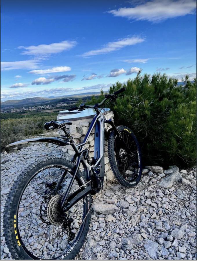 Charmant Studio Lodge Climatise Avec Jardin Et Vue Sur Le Pic Saint Loup Jacou Esterno foto