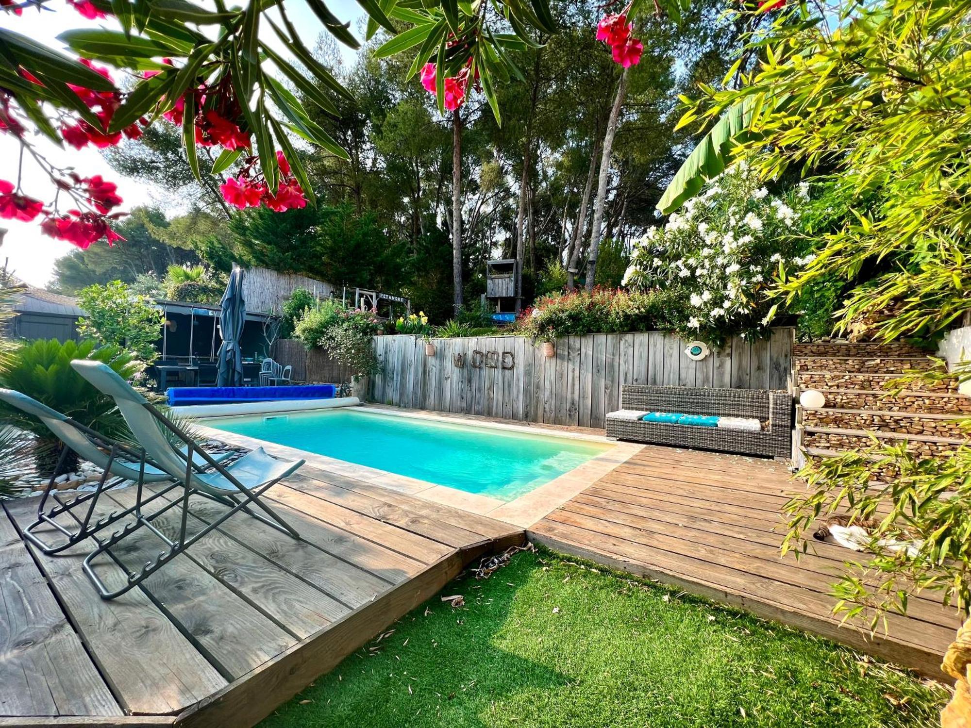 Charmant Studio Lodge Climatise Avec Jardin Et Vue Sur Le Pic Saint Loup Jacou Esterno foto