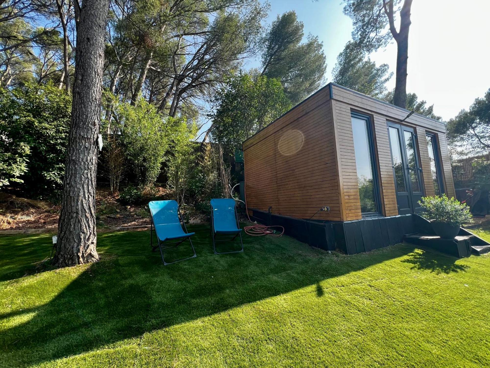Charmant Studio Lodge Climatise Avec Jardin Et Vue Sur Le Pic Saint Loup Jacou Esterno foto